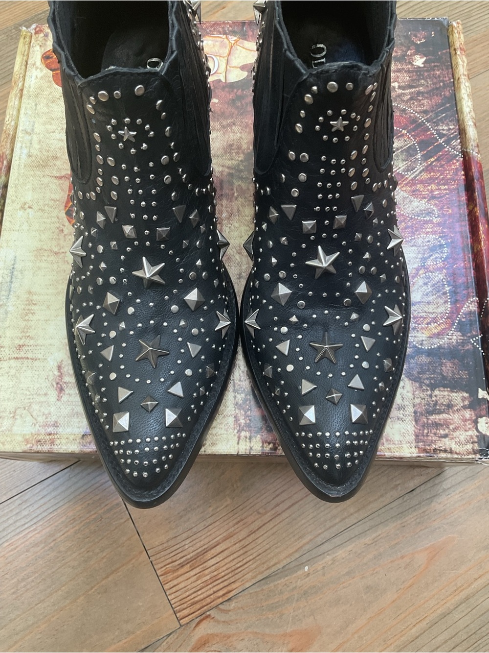 OLD GRINGO 20th ANNIVERSARY ‘METAL STAR’ BLACK COWBOY BOOT 7.5 - Picture 15 of 16